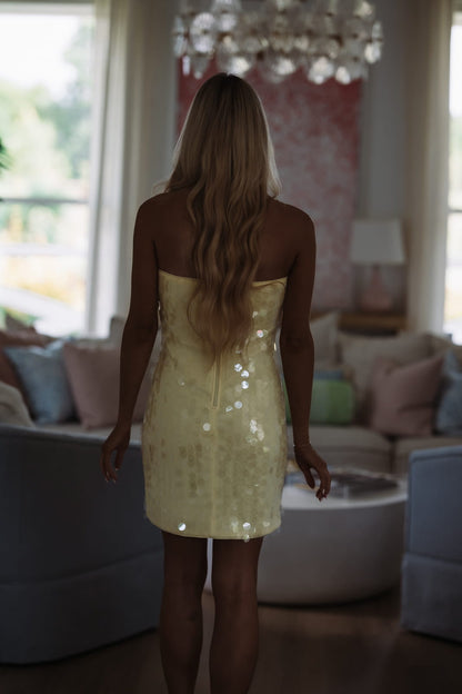 Disco Lemonade Mini Dress - Lemon Yellow