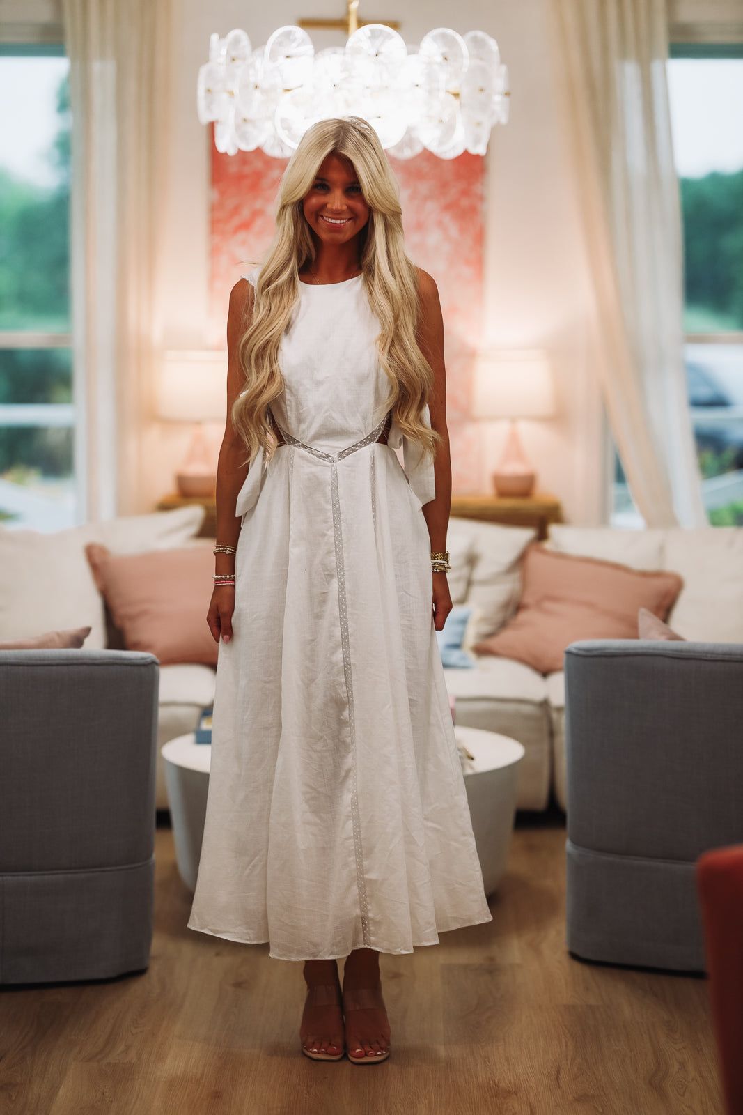 #1 Stunner Midi Dress - Off White (FINAL SALE)