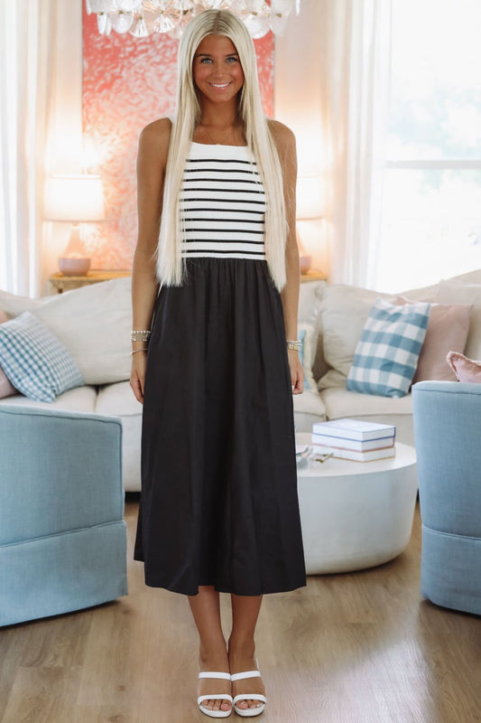 French Beret Maxi Dress - Black