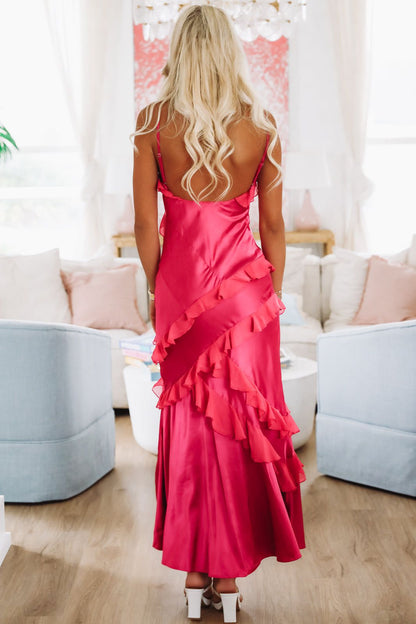 Ruffled Bliss Maxi Dress - Pink