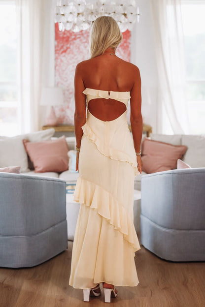Kiss You Back Maxi Dress - Yellow