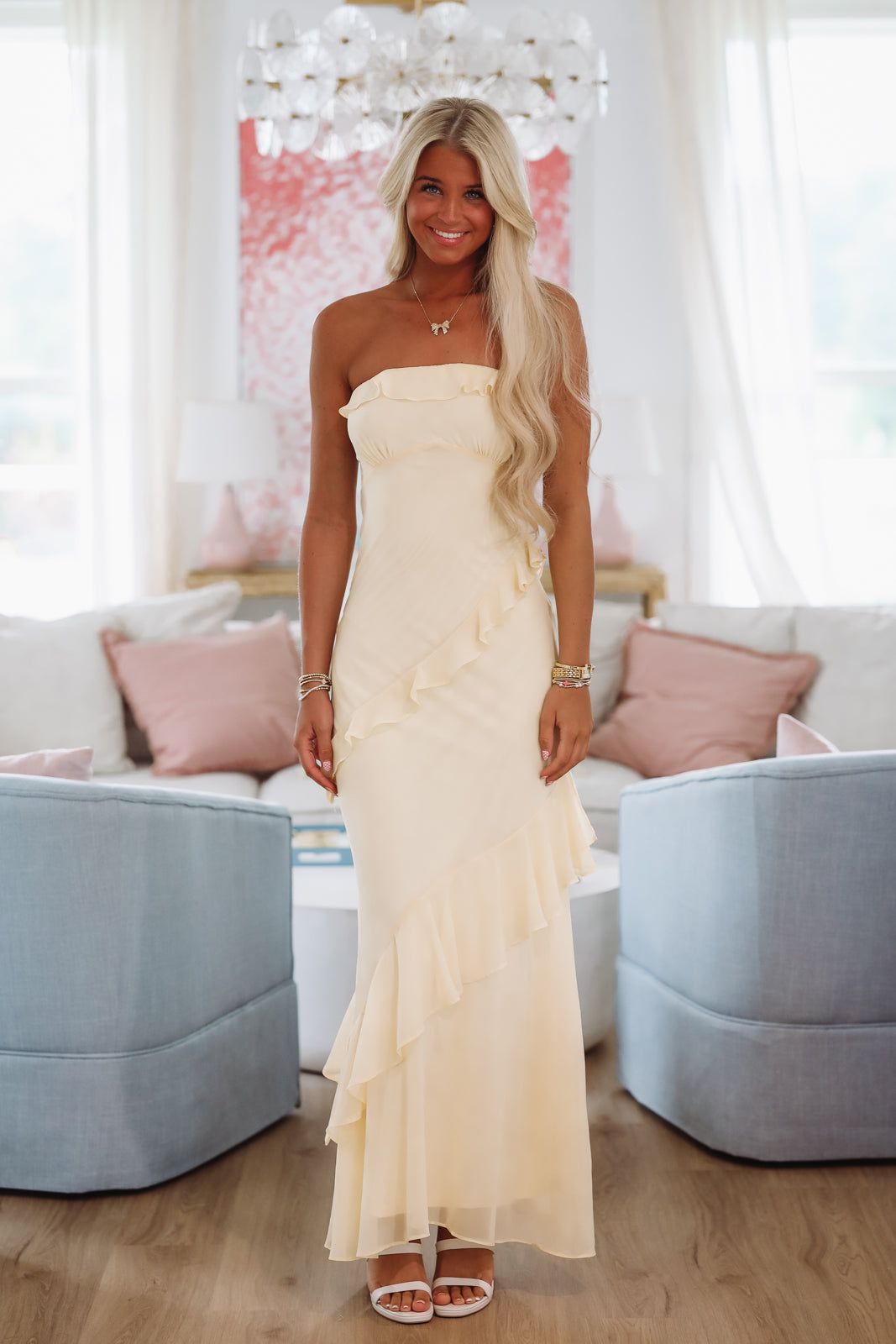 Kiss You Back Maxi Dress - Yellow