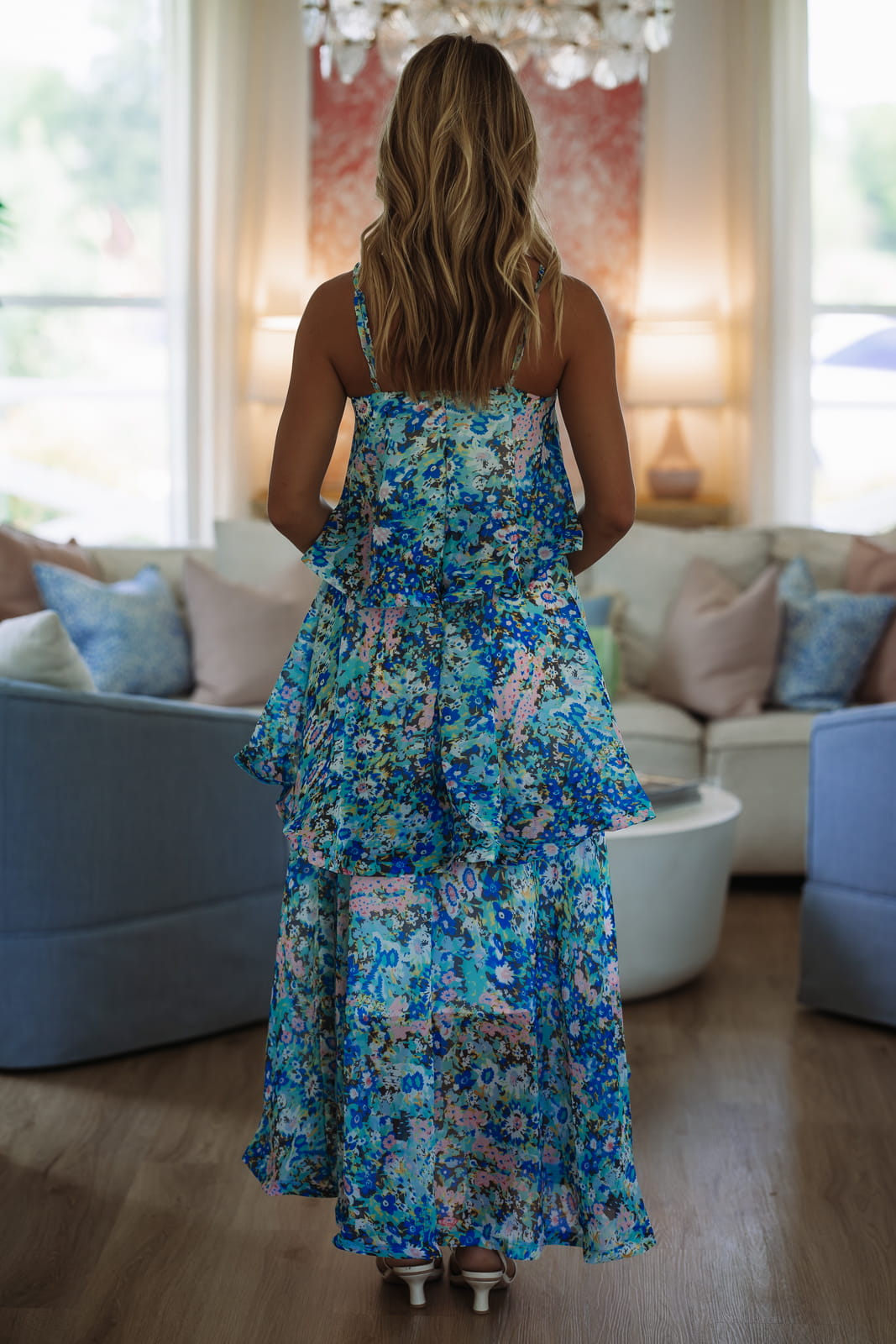 Delicate Blooms Maxi Dress - Green