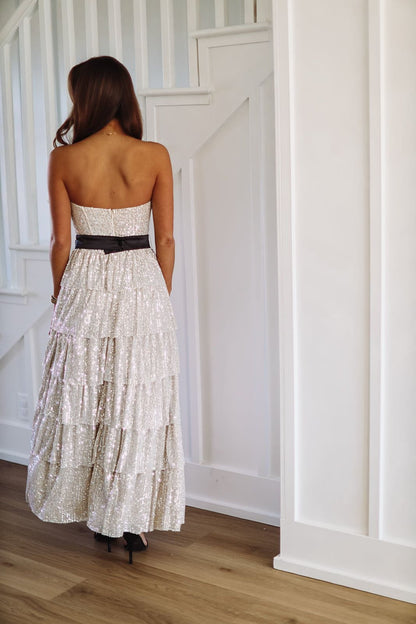 Set on Forever Maxi Dress - Silver (FINAL SALE)