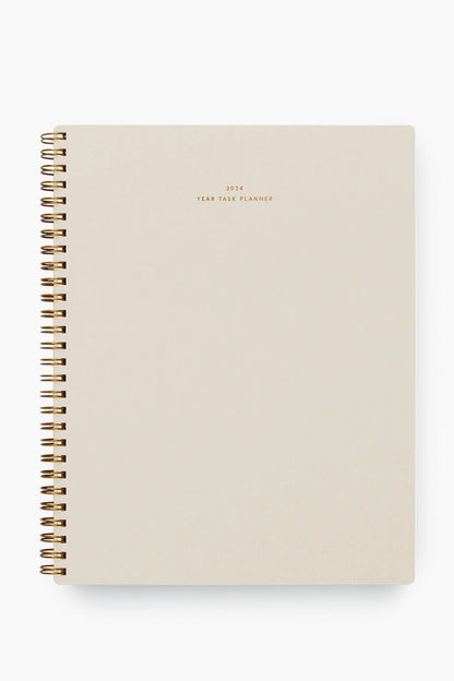 2024 Natural Linen Yearly Task Planner