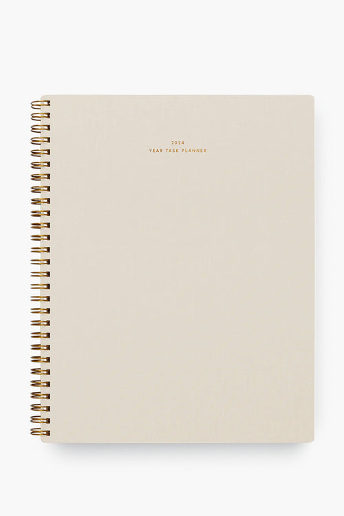 2024 Natural Linen Yearly Task Planner