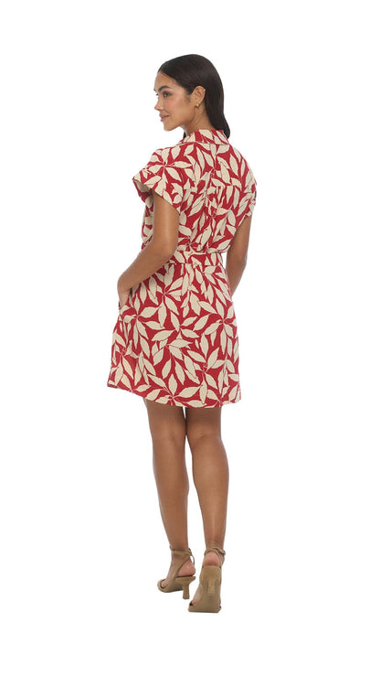 Aurora Collar Mini Dress - Laleen Red