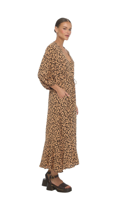 Fethiye Midi Dress - Petaline Brown