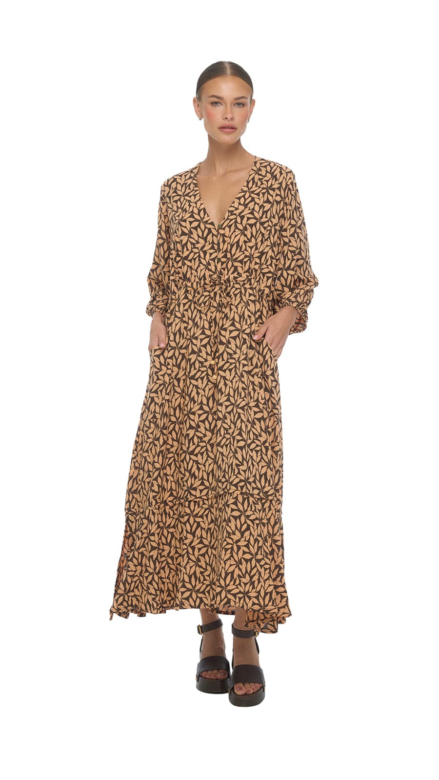 Fethiye Midi Dress - Petaline Brown