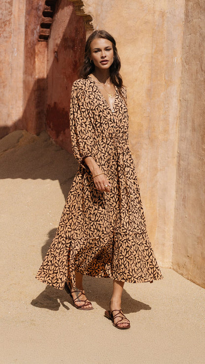 Fethiye Midi Dress - Petaline Brown