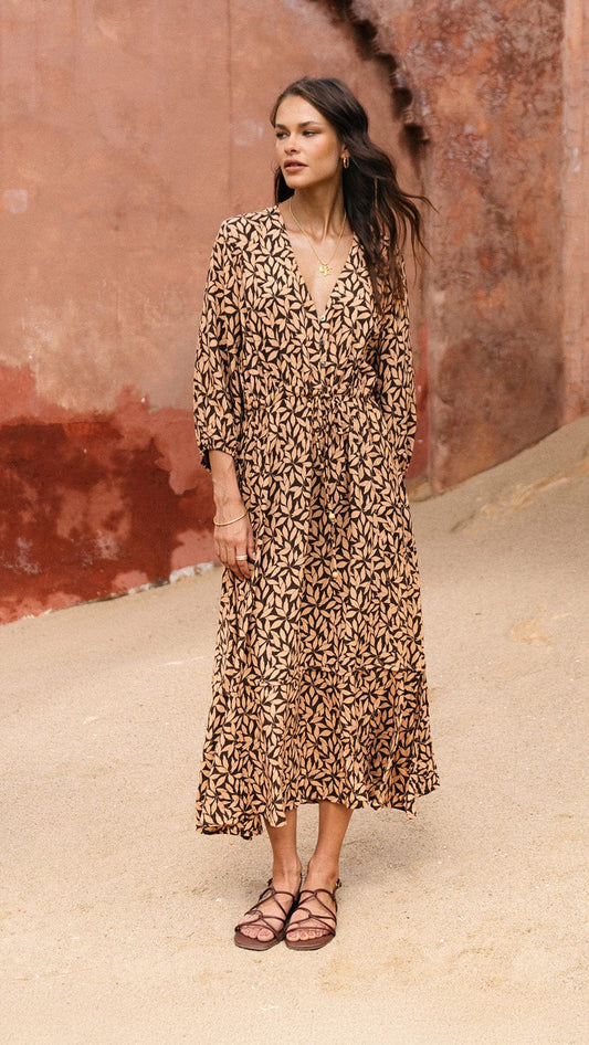 Fethiye Midi Dress - Petaline Brown