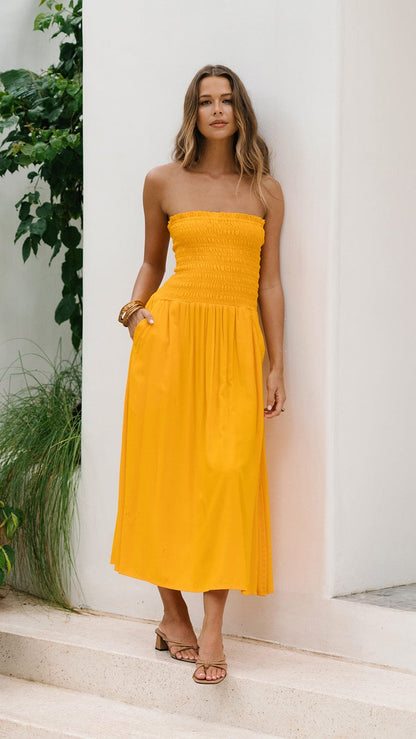 Portofino Midi Dress - Cyber Yellow