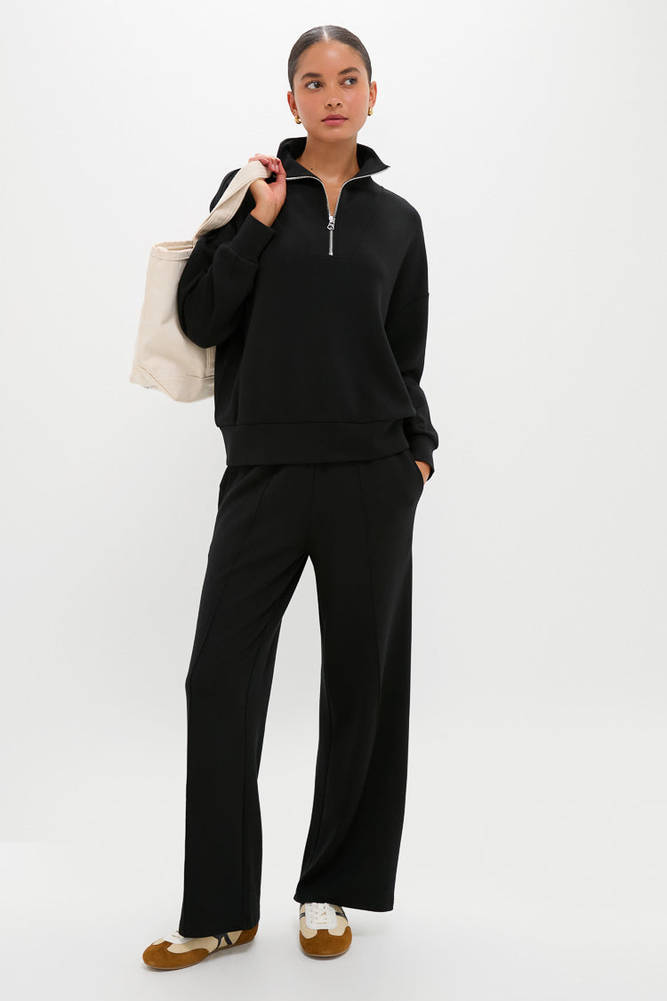 Black Hawley Half Zip Sweat