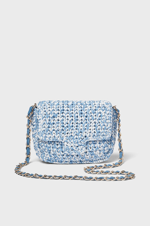 Blue Woven Shoulder Bag