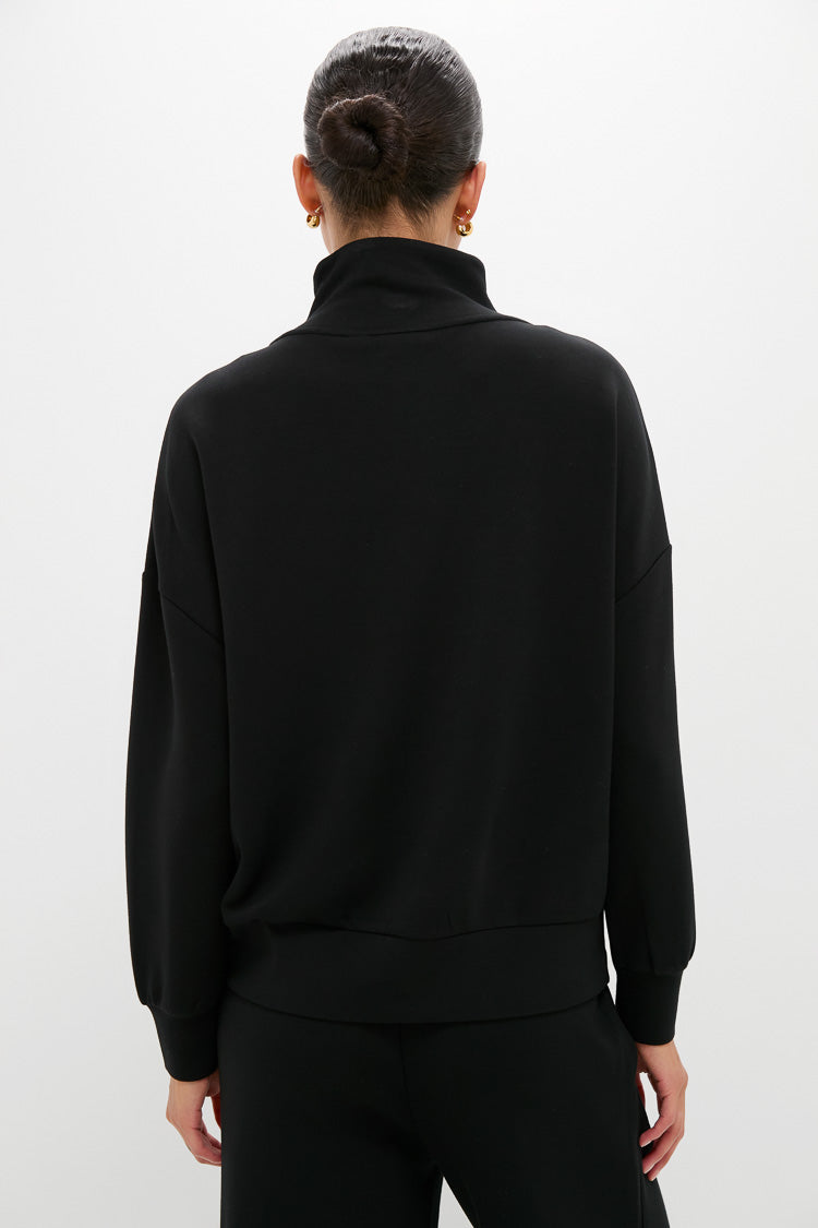 Black Hawley Half Zip Sweat