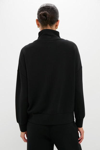 Black Hawley Half Zip Sweat