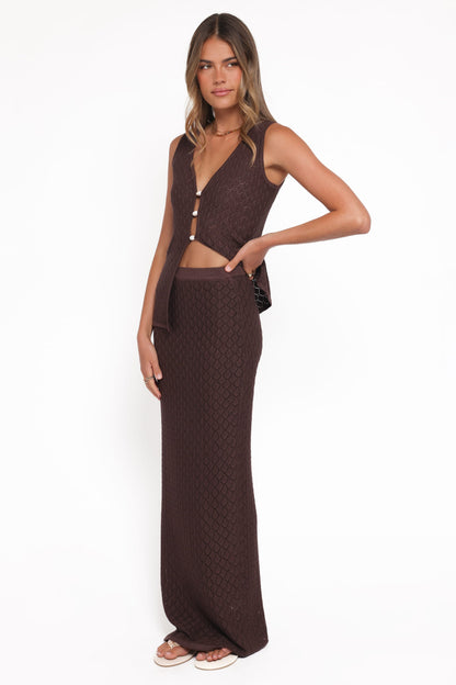 Asplie Knit Maxi Skirt - Espresso