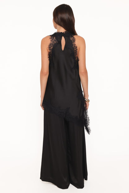 Clara Wide Leg Tailored Pant - Black