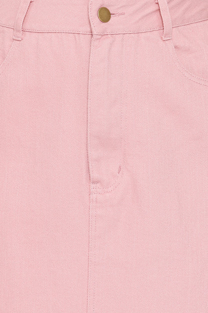 Dana Denim Midi Skirt - Dusty Pink