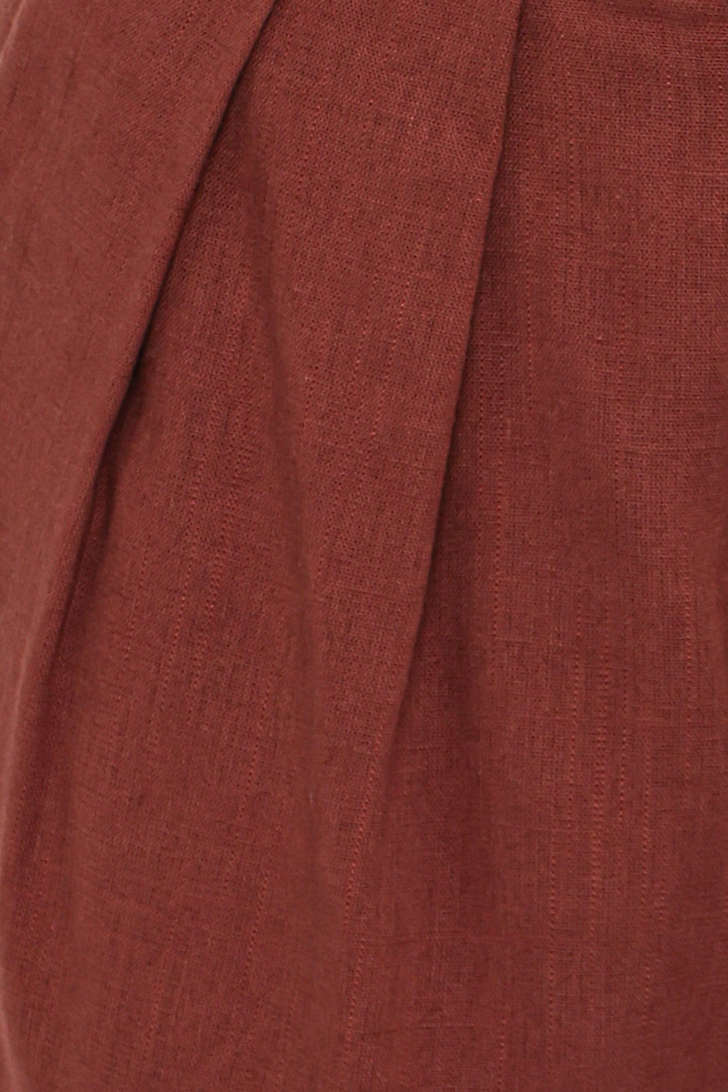 Elinor Cuffed Linen Short - Brown