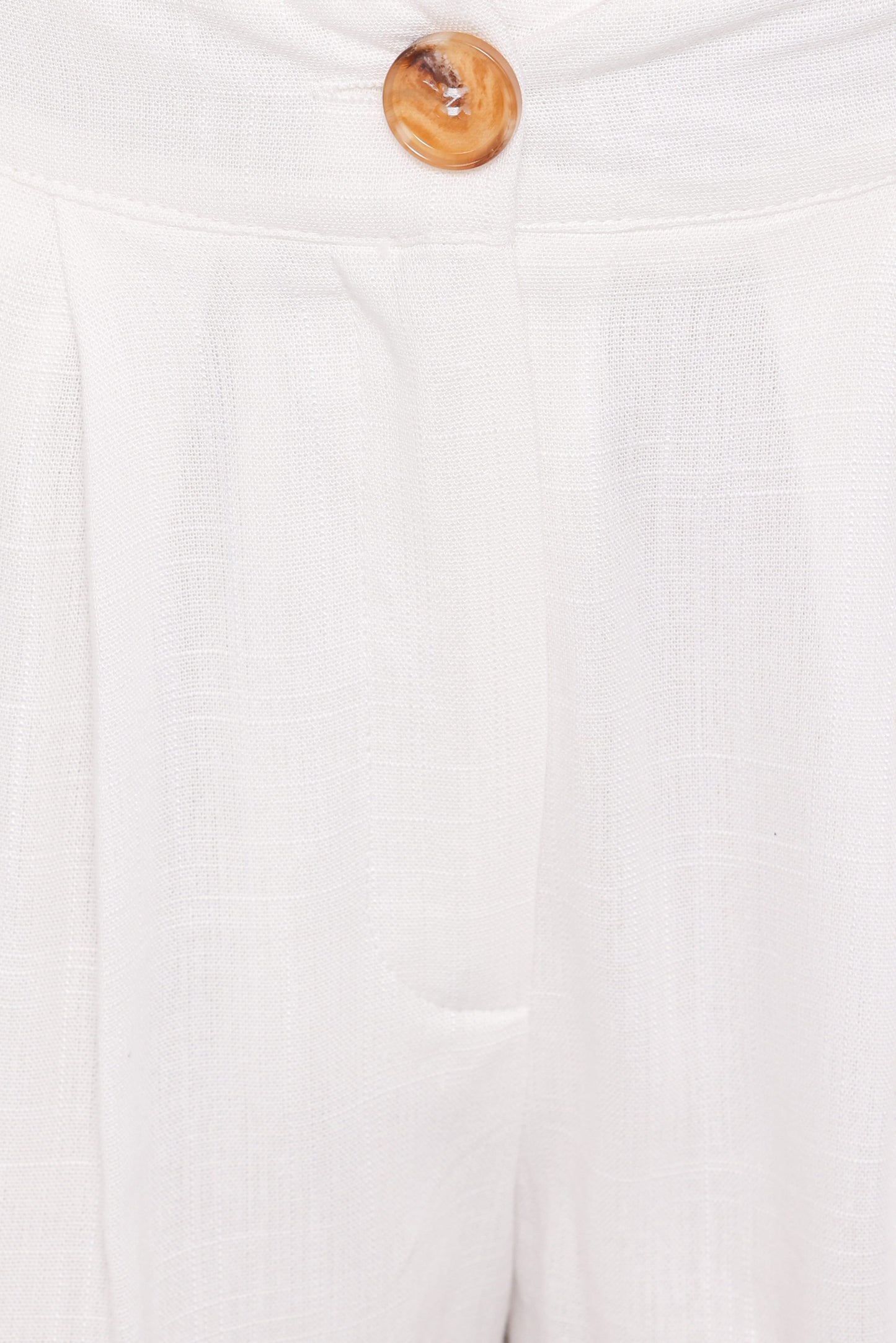 Elinor Cuffed Linen Short - Cream