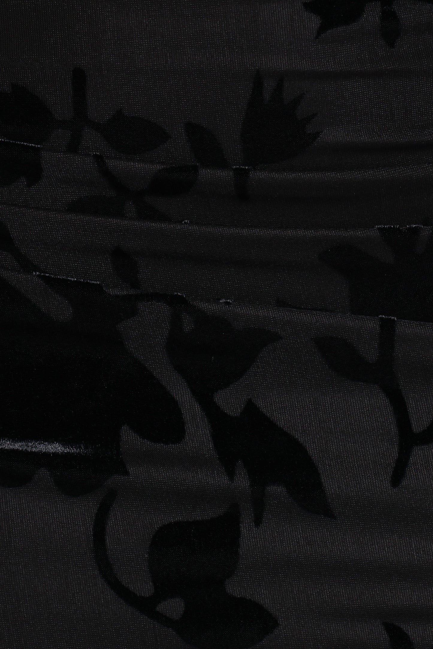 Emily Burnout Velvet Skirt - Black
