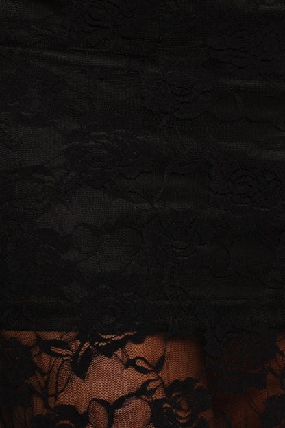 Laken Sheer Lace Maxi Skirt - Black