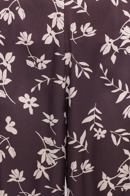 Romola Pant - Brown Cream Floral