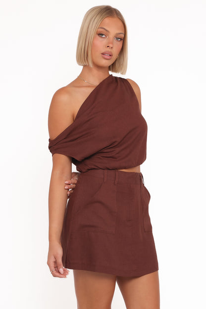 Shaw Mini Skort - Chocolate Brown