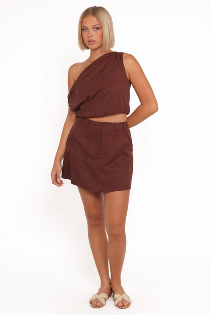 Shaw Mini Skort - Chocolate Brown