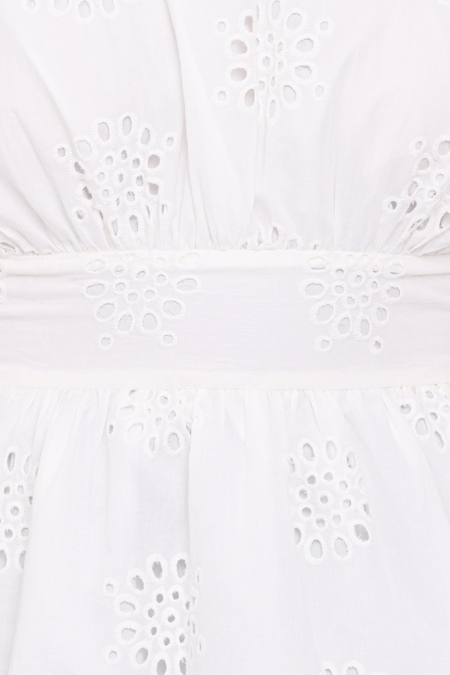 Carmel Tie Back Tunic Top - White Embroidery