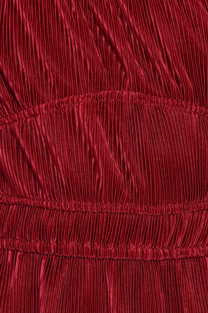 Ceppia Plisse Top - Burgundy