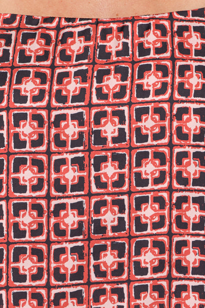 Lexi Top - Red Geometric