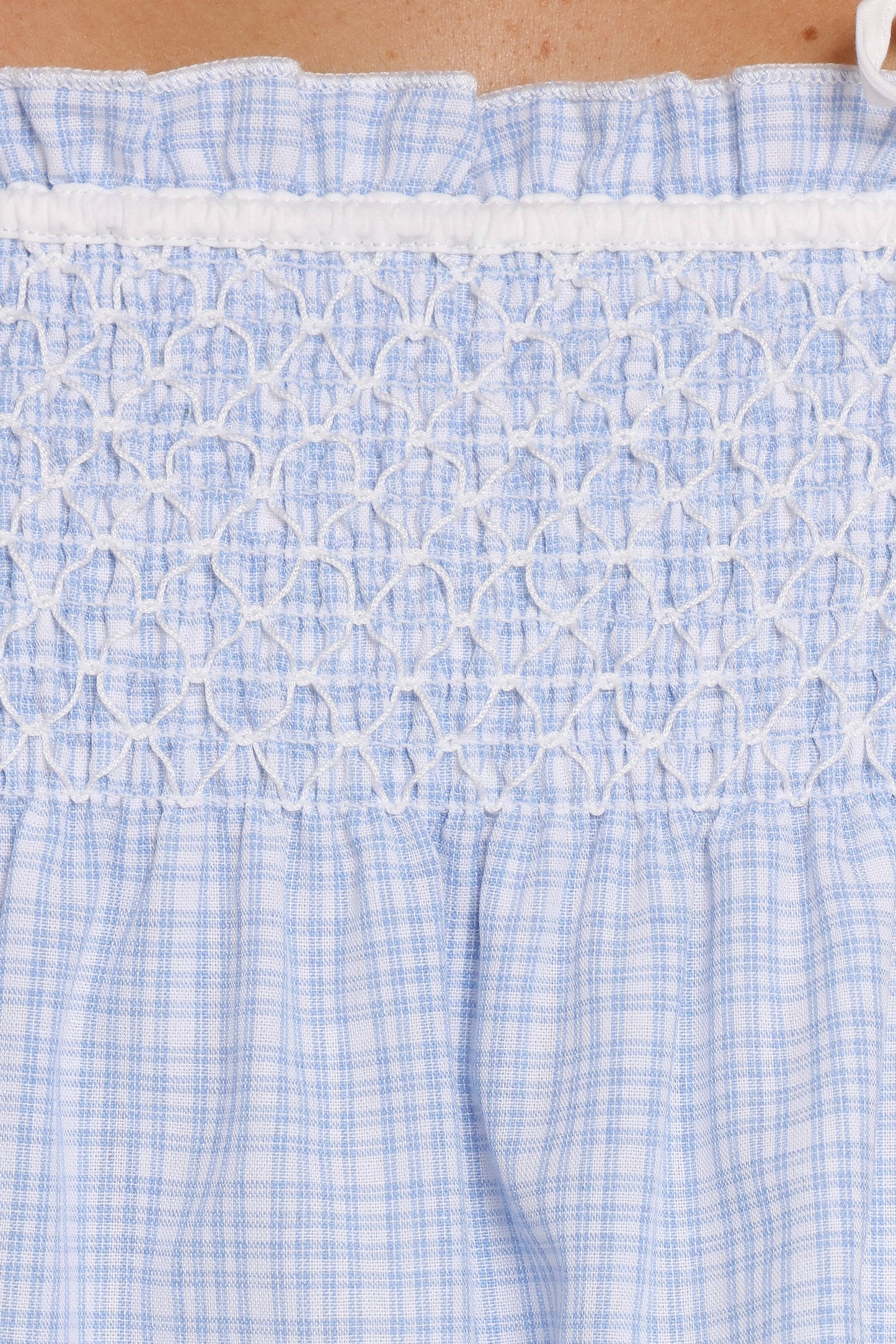 Mireille Baby Doll Top - Blue Gingham