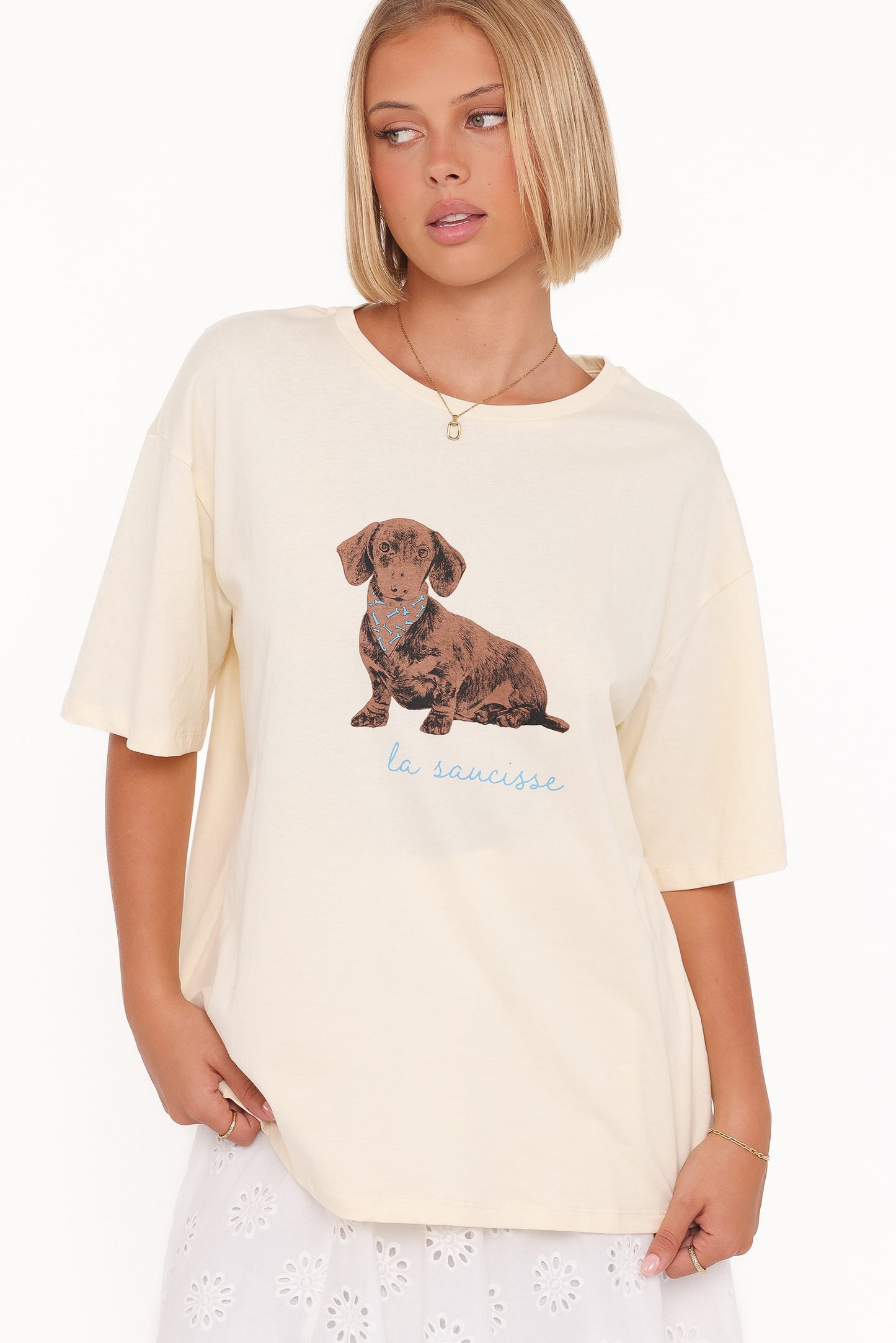 Petite Saucisse Tee - Cream
