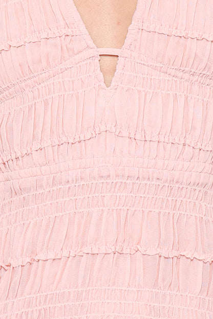 Zafira Textured Halter Top - Pink