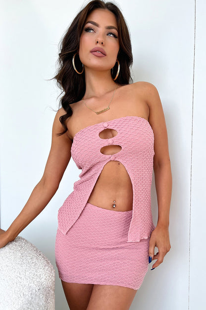Aleah Strapless Top - Pink