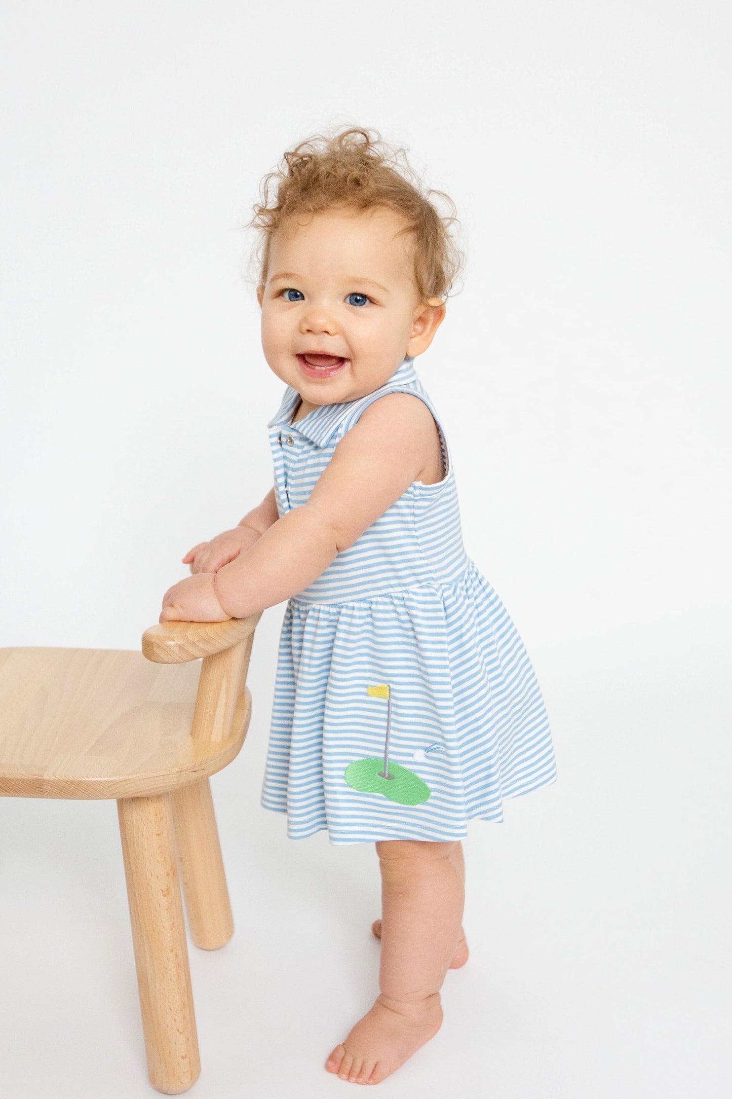 Blue Stripe Golf Tank Bodysuit Dress