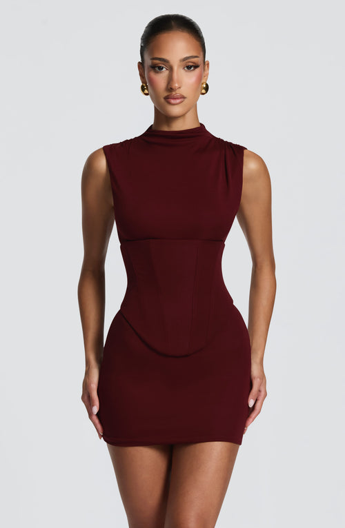 Soline Mini Dress - Cherry Lacquer