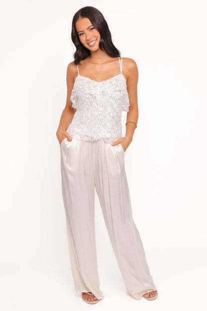 Zinnia Sequins Sleeveless Top - Ivory