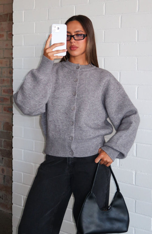 Filipa Knit Cardigan Grey Marle