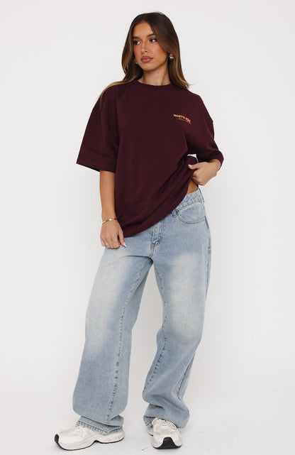 Give It Time Oversized Tee Plum