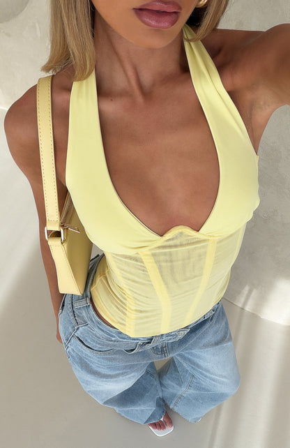 Hot Girl Halter Bustier Lemon