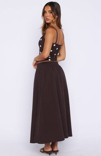 Lost In Your Love Maxi Skirt Chocolate