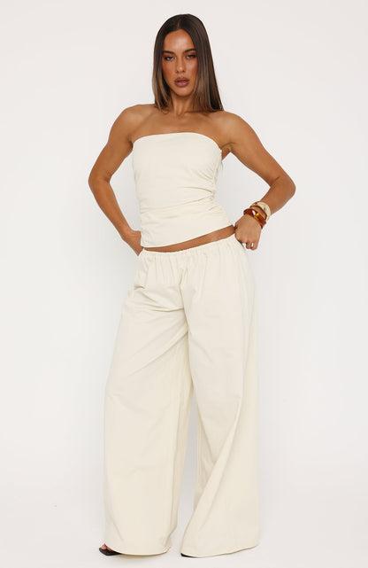 Just Like This Strapless Top Cream
