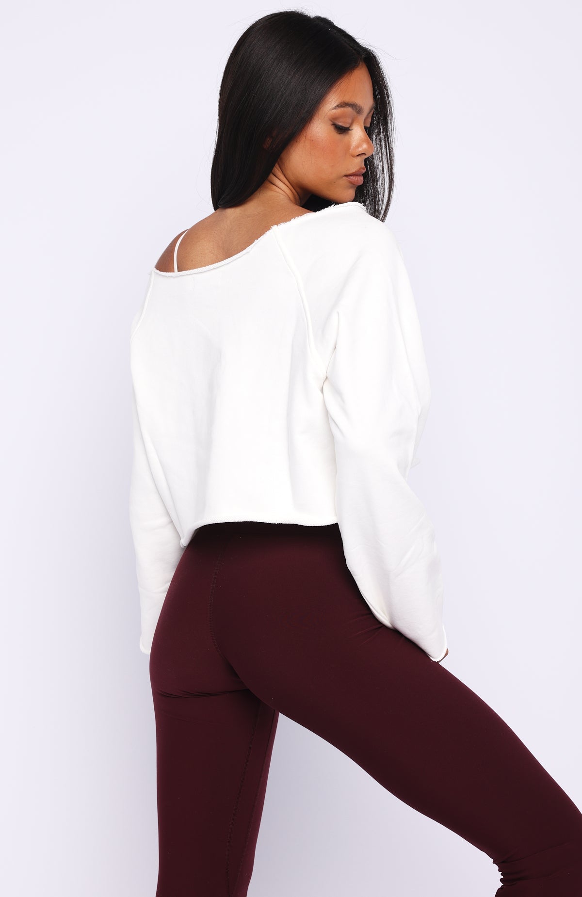 Keep It Rolling Cropped Off Shoulder Sweater Off White
