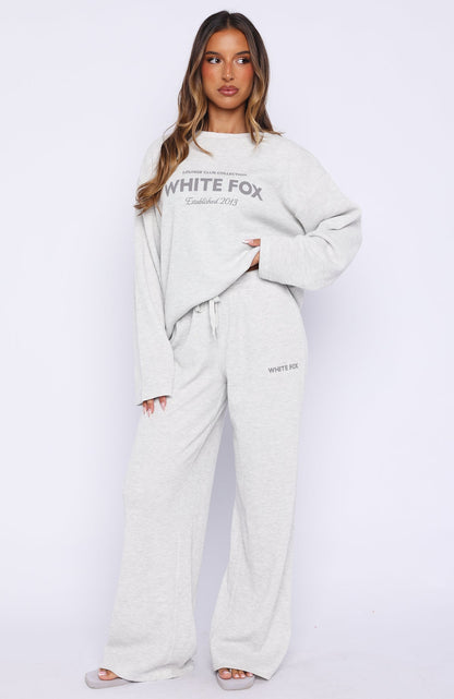 Leave Me Out Of It Waffle Oversized Long Sleeve Tee Grey Marle