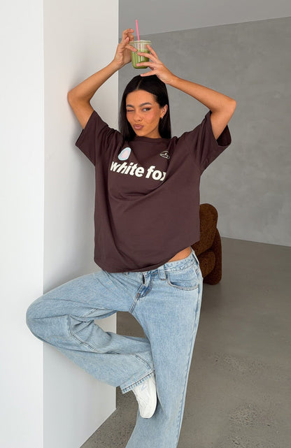 No Matter What Happens Oversized Tee Chocolate
