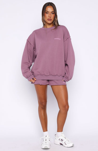 On My Own Terms Oversized Drop Shoulder Sweater Dusty Plum