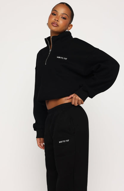 Test Drive Boxy Quarter Zip Sweater Black